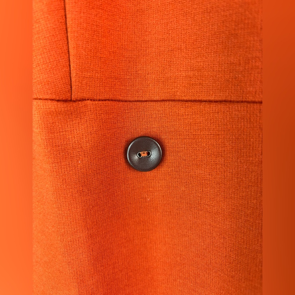 Sharagano 14 Workwesr High Neck Dress with Button Accent NWT in Burnt Orange - Picture 3 of 10